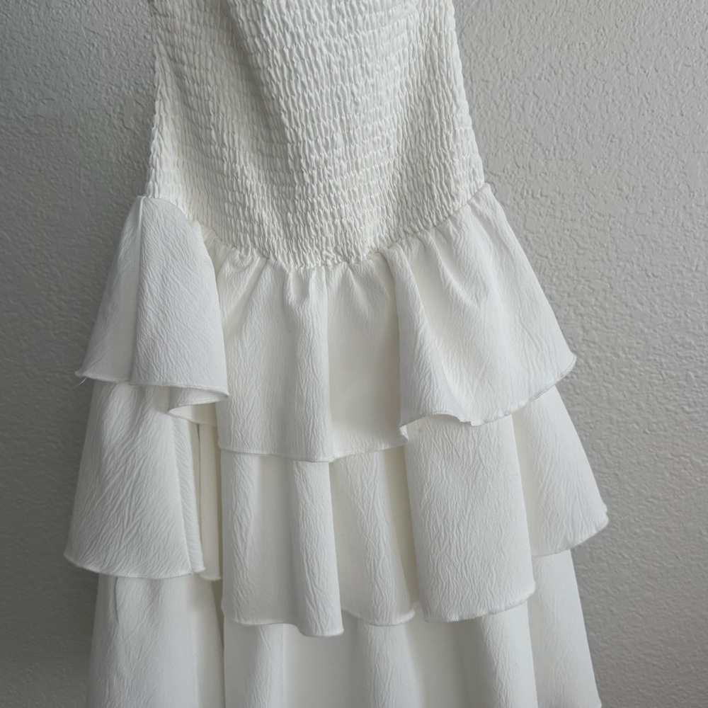White Strapless Mini Dress
